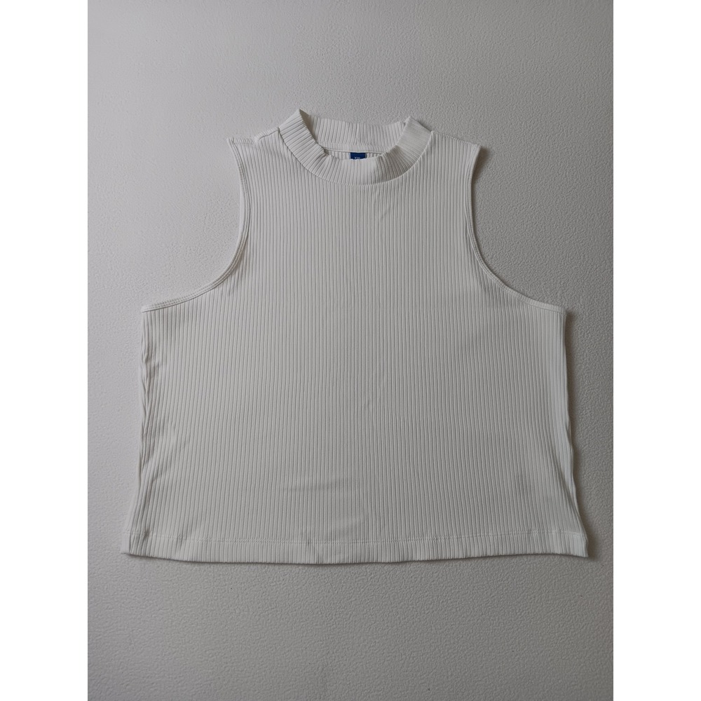 Old Navy Womens‎ XXL Off White Ribbed Mock Neck Sleeveless Tank Top